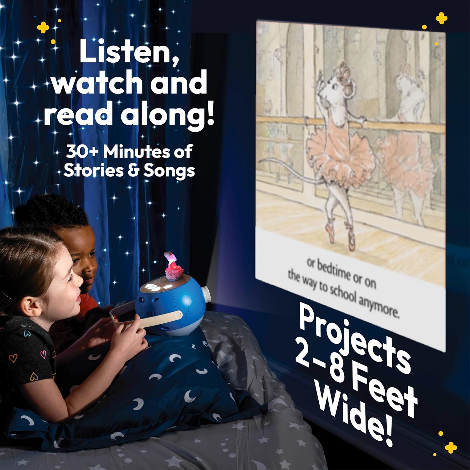 Angelina Ballerina Character - Projects 5 Dancing Stories and 5 Songs, Over 45 Minutes of Graceful Audio Content | Gift and Toy for Ages 3+