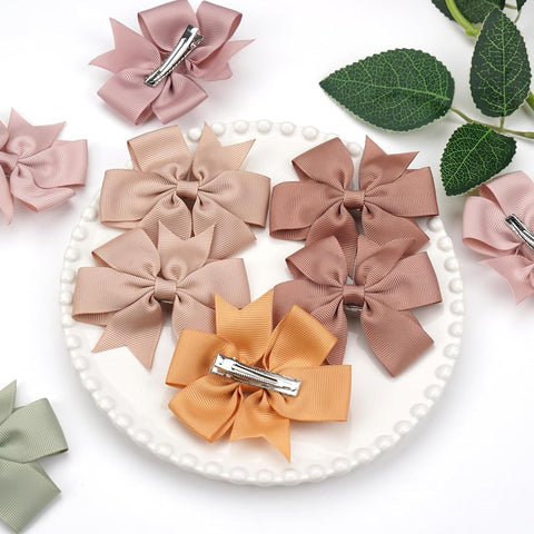 CÉLLOT 70Pcs 3 Inch Boutique Grosgrain Ribbon Pinwheel Hair Bows Alligator Clips for Baby Girls Toddlers Teens In Pairs