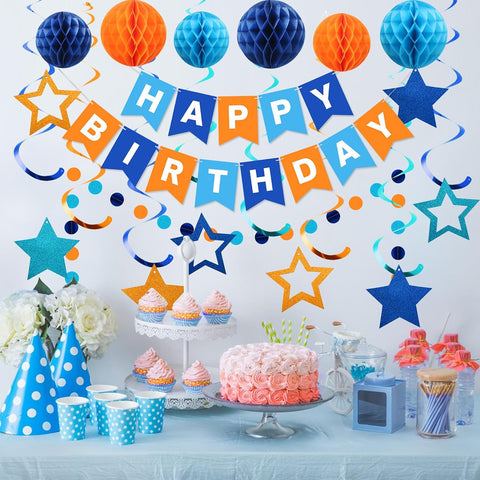 meowtastic Birthday Decorations Happy Birthday Banner with Honeycomb Balls