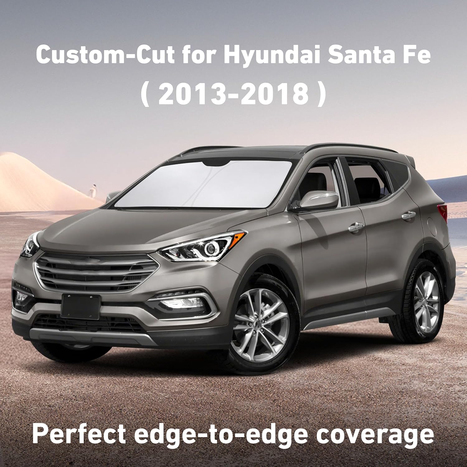 EcoNour Windshield Sunshade Compatible for Hyundai Santafe 2013-2017 2018