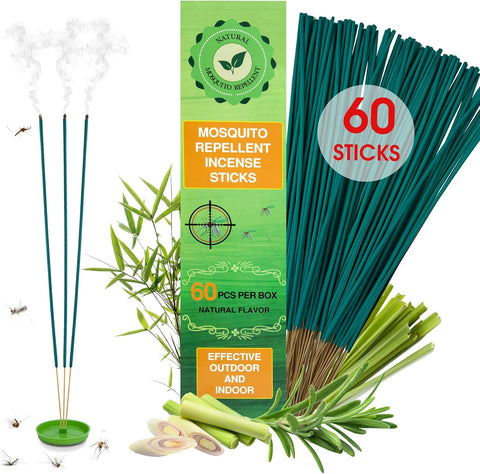 60P Natural Citronella Mosquito Repellent Incense Sticks for Outdoor Patio