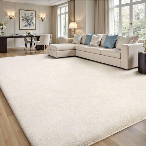Sour Lemon 10x14 Area Rugs for Living Room Bedroom, Large Carpet Cream Rug