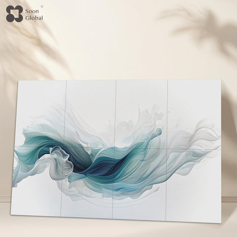 Soon Global 8-Pack Acoustical Wall Panels,48 X 32 Inches Sound Absorbing Panels, Decorative Acoustical Wall Panels, Acoustic Treatment for Recording Studio, Ethereal Illumination