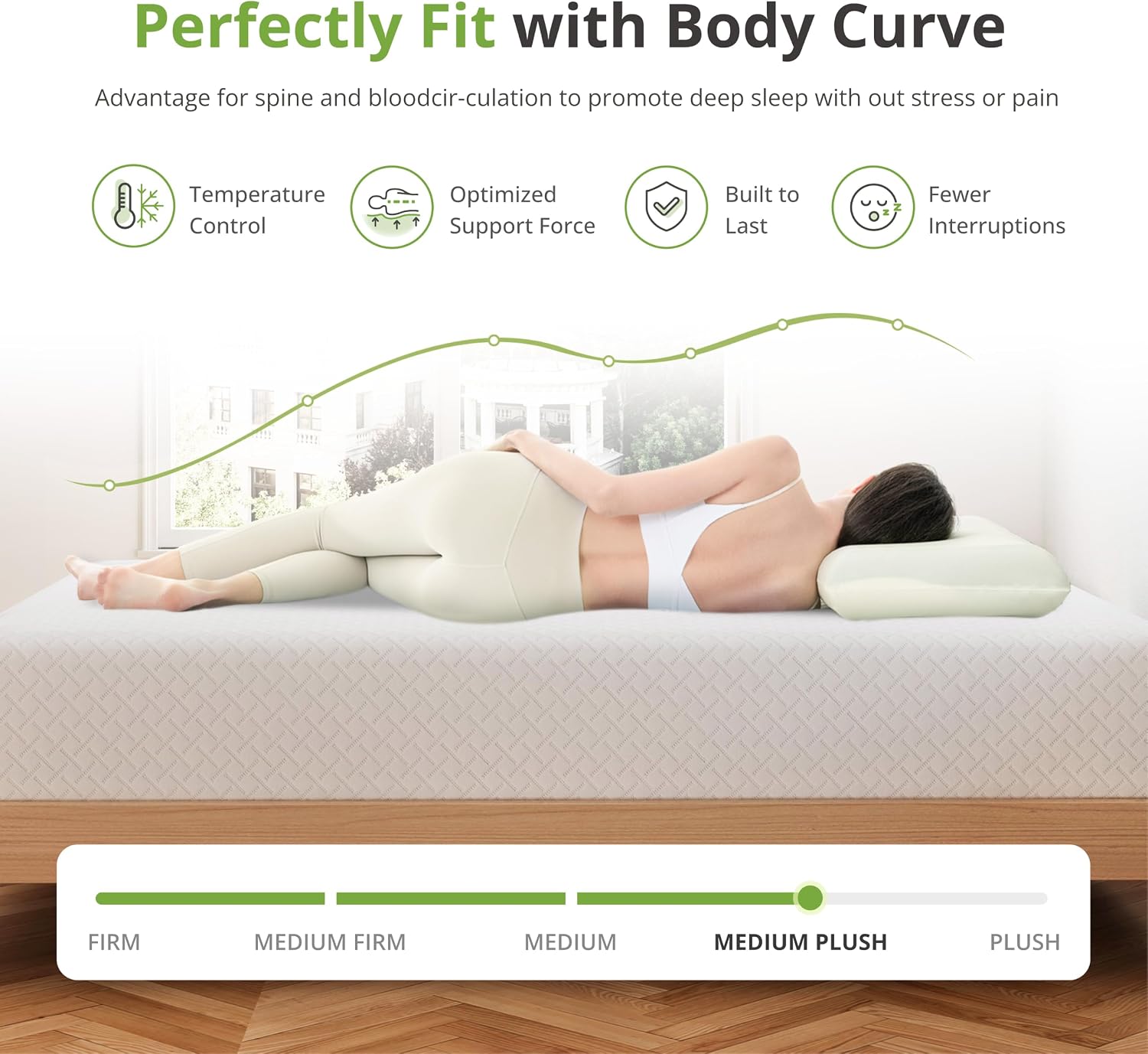 EGOHOME Twin XL Memory Foam Mattress 5 Inch, Green Tea, Bed in A Box