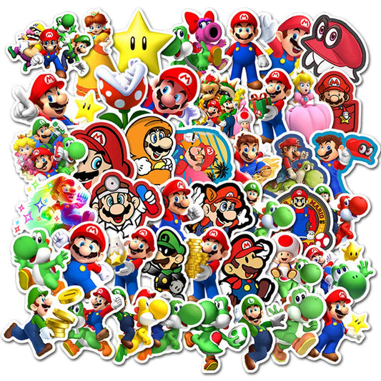 jjlin Super Mario Bros Stickers for Water Bottles 50 Pack Cute,Waterproof,Aesthetic,Trendy Stickers for Teens,Girls Perfect for Waterbottle,Laptop,Phone,Travel Extra Durable Vinyl (Mario)