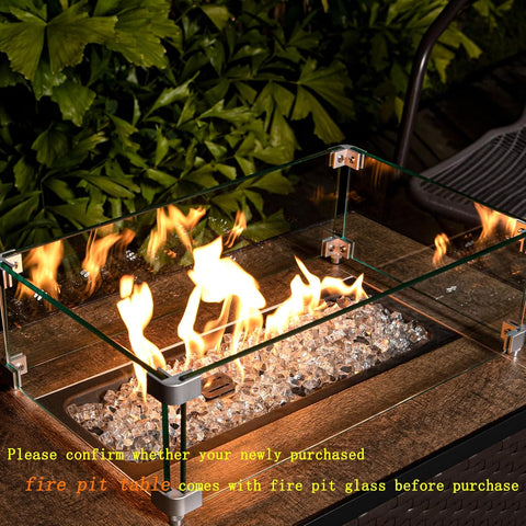 GASPRO 10 lbs Clear Fire Glass for Fire Pit Table, Reflective Gas Fireplace Glass Rocks, Gorgeous, 1/2 Inch