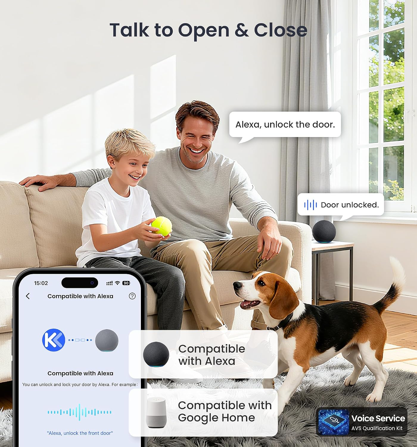 Veise VE027-K WiFi Smart Deadbolt Locks with 2 Knobs Set, Matte Black
