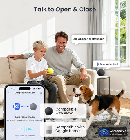 Veise VE027-K WiFi Smart Deadbolt Locks with 2 Knobs Set, Matte Black
