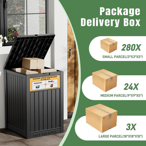 Package Delivery Box for Outside, Black