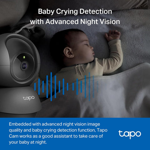 Tapo 1080p Pan/Tilt Security Camera for Baby Monitor, Pet Camera, C201