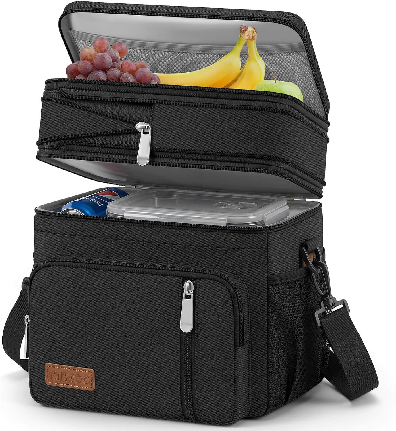 MIYCOO Lunch Bag & Lunch Box for Men Women, Double Deck & Leakproof