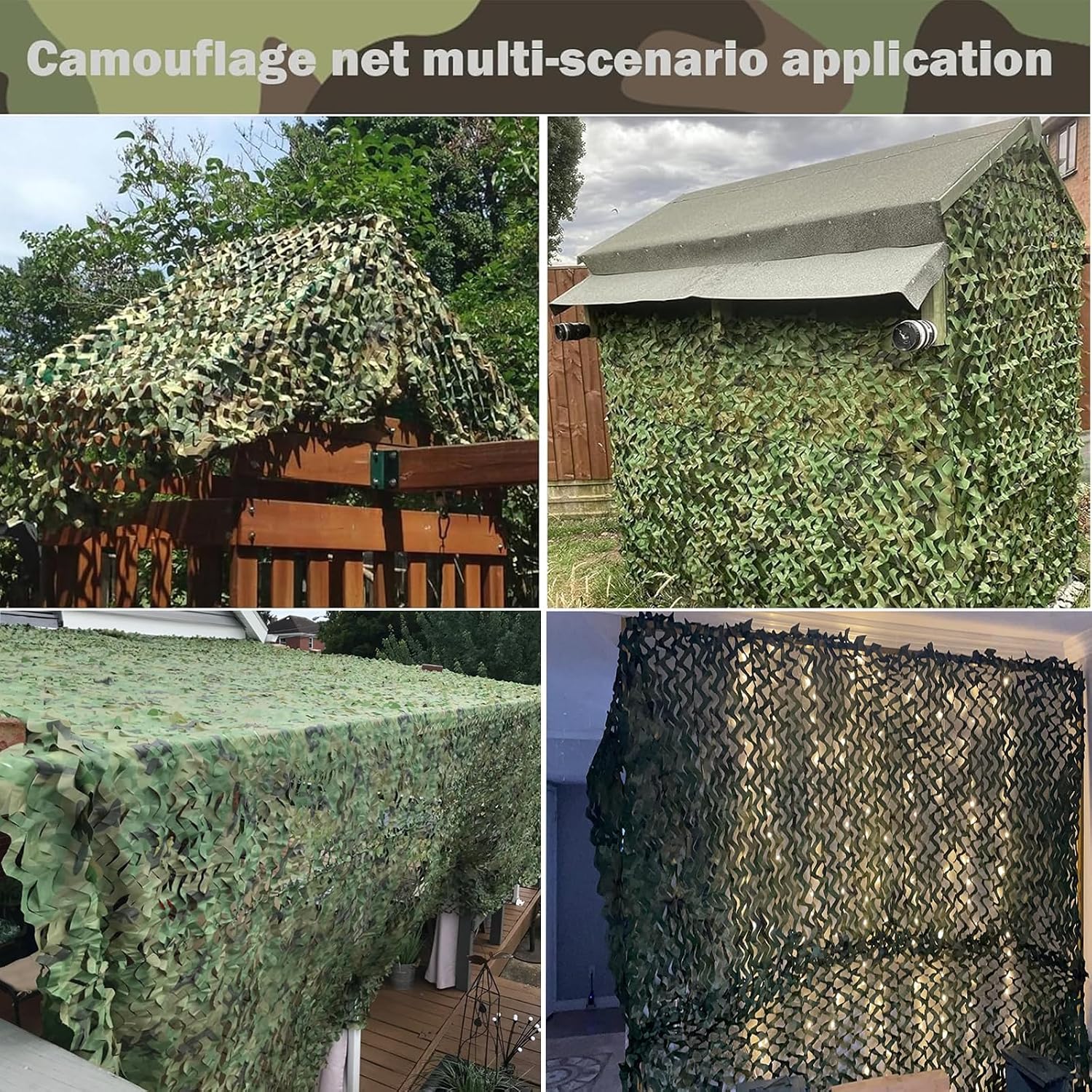 Camo Netting Camouflage Netting 20x20 10x20 10x10 Bulk Roll Burlap Camo Tarp Sunshade Net for Hunting Blind Dinosaur Birthday Jungle MilitaryTheme Party Decoration Camping Shooting