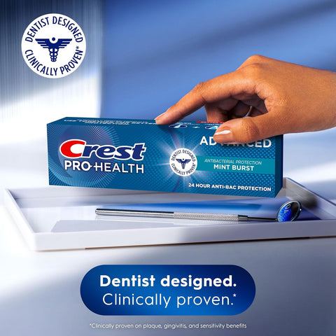 Crest Pro-Health Advanced Antibacterial Protection Toothpaste,5 oz 4 Pack, Teeth Whitening for adults, Breath Freshener, for Sensitive Teeth, Gum Health, Gingivitis toothpaste, Travel Size Toiletries