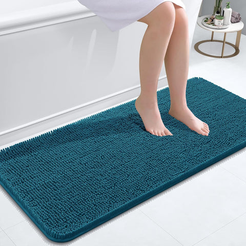 OLANLY Bathroom Runner Rugs 47x20, Extra Soft Absorbent Chenille Bath Rugs