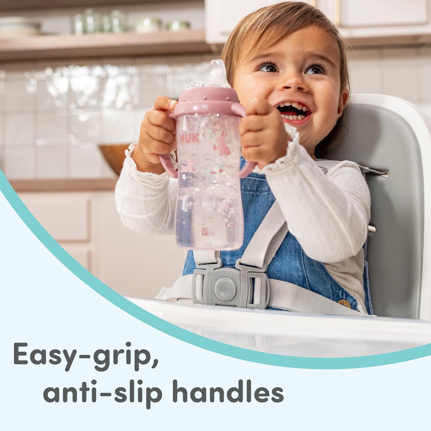NUK Learner Cup, 10 Oz, Pack of 2, Pooh Bear – Soft Spout, Easy-Grip Handles, BPA Free, Spill Proof Transition Sippy Cup