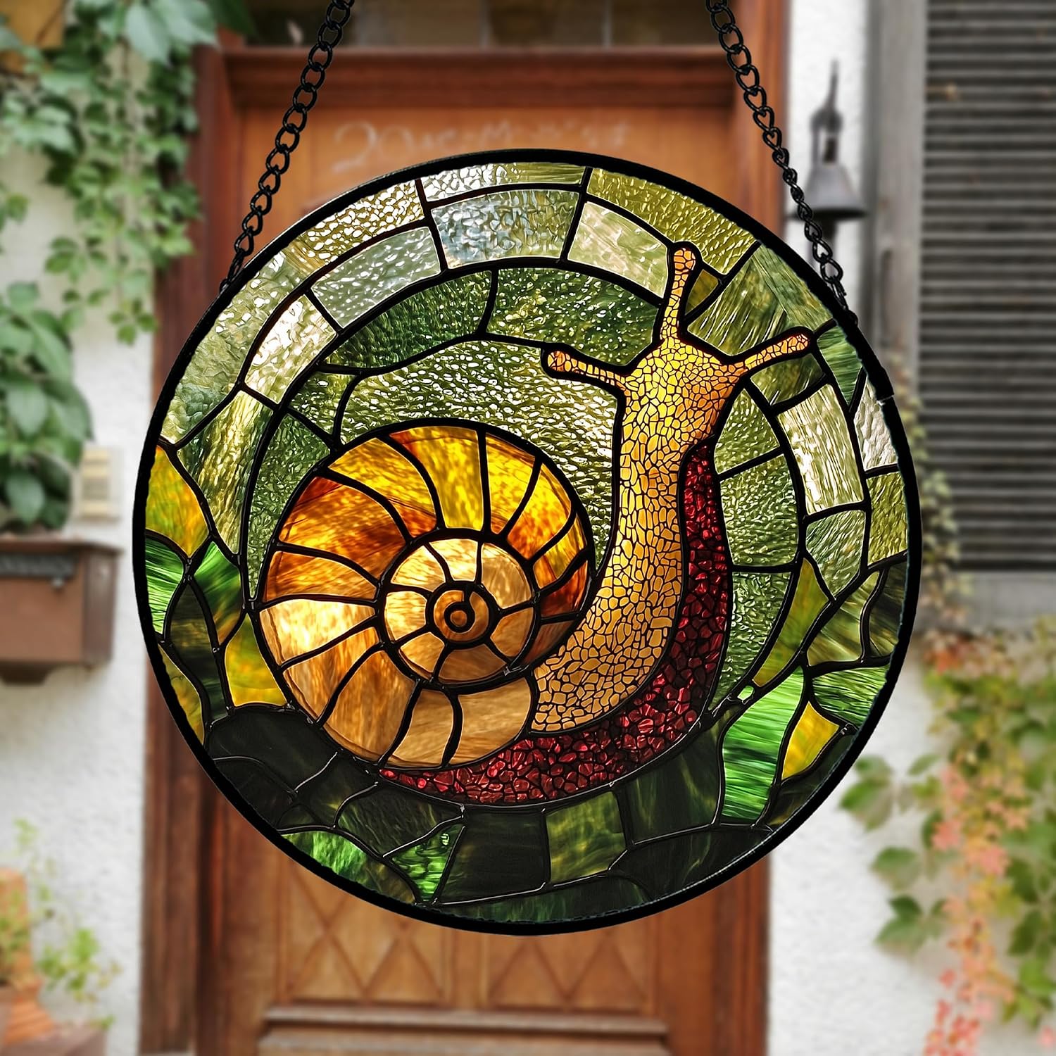 Stained Glass Window Hanging Snails Suncatcher Gifts for Women 6.3"