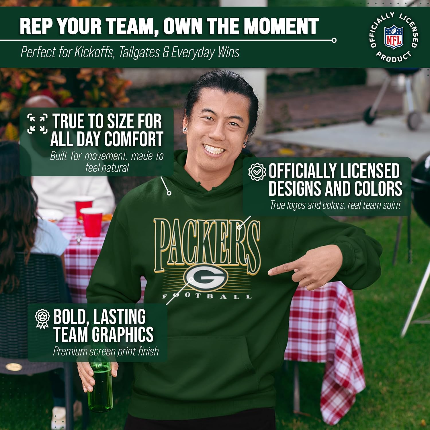 Team Fan Apparel NFL Fleece Pullover Hoodie Men Women Officially Licensed