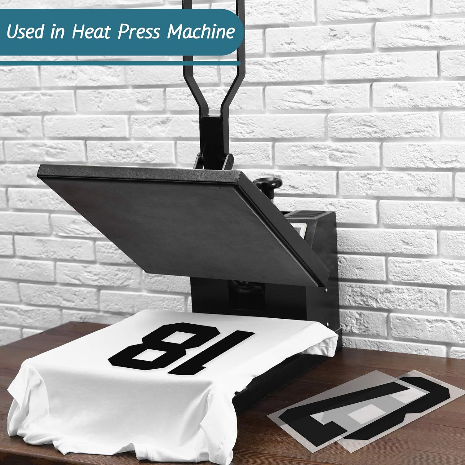 Zonon 22 Pcs Iron on Numbers for Jersey 0-9,Black, White,8 Inch