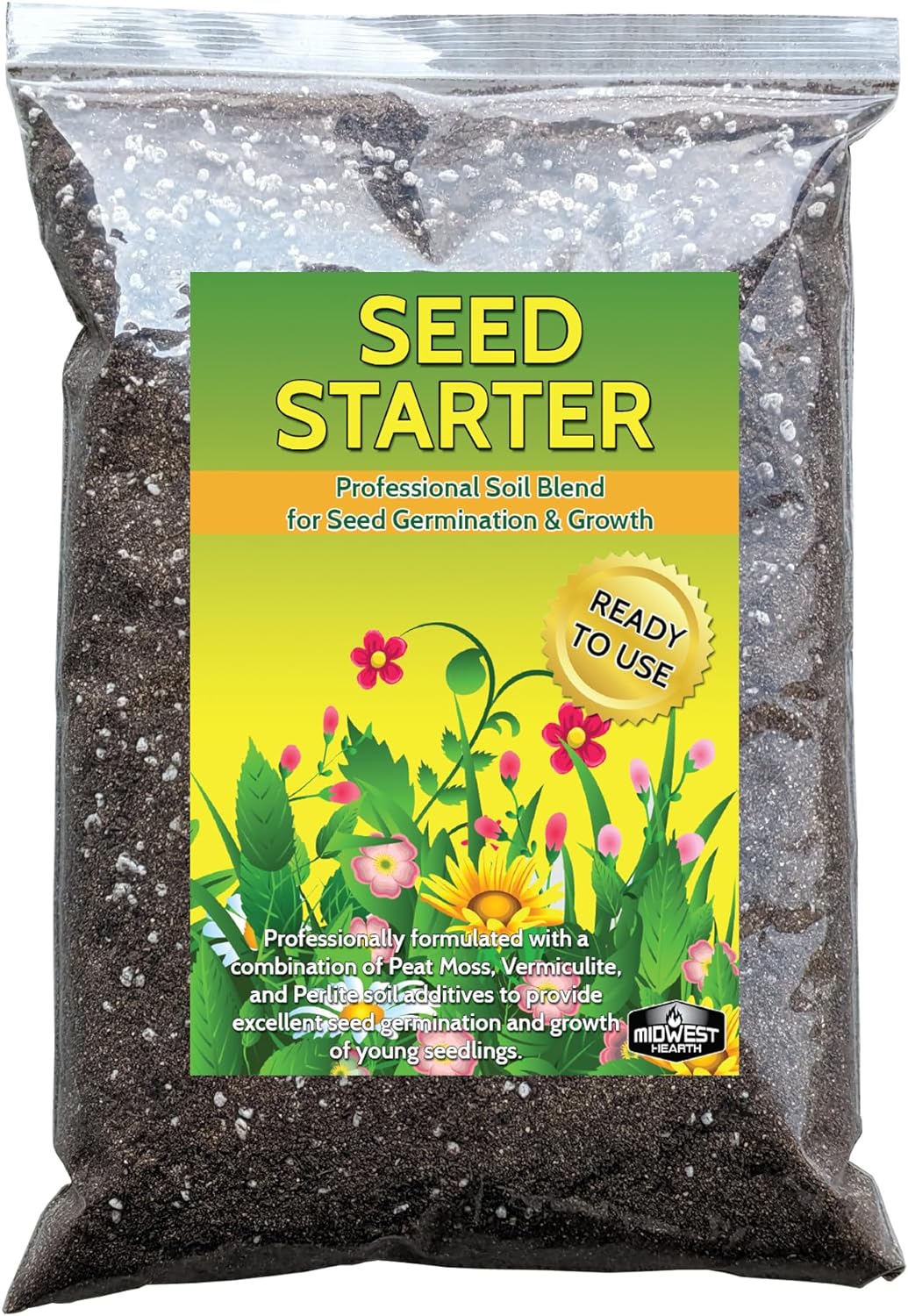 Seed Starter Soil Mix for Germination and Growth, Made in USA, 4 Dry Quarts