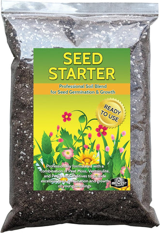 Seed Starter Soil Mix for Germination and Growth, Made in USA, 4 Dry Quarts