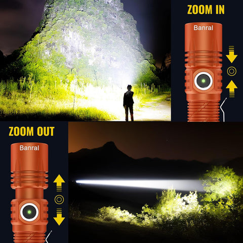 Banral Rechargeable Small Powerful Flashlights, Pocket Mini LED Flash Light