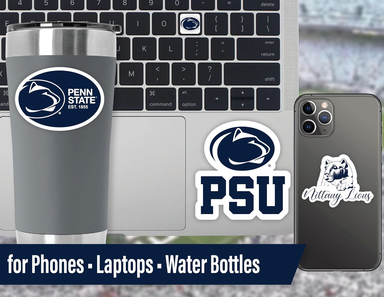 Penn State Stickers & Decals 14 Pc Set, Car & Water Bottle, PSU