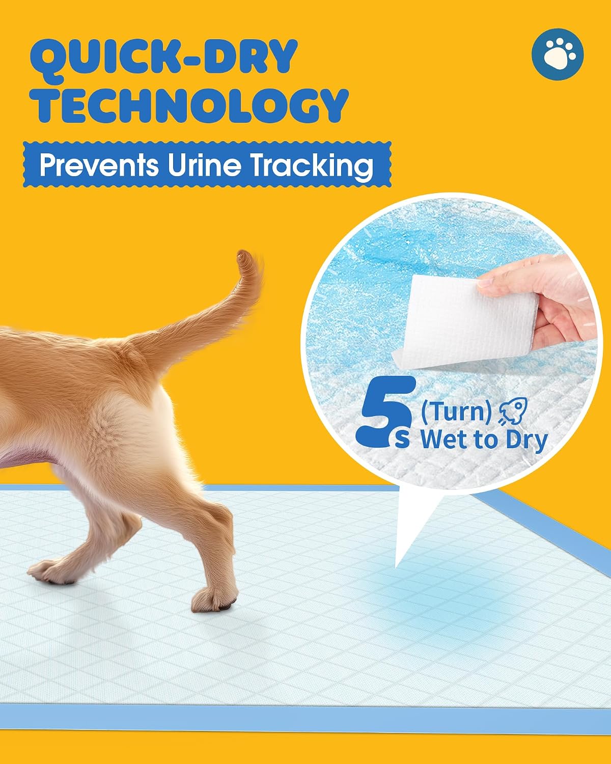 Powools Puppy Pads for Dogs, 34x28 in, 6-Layer Leakproof, 50-Pack, Thicker