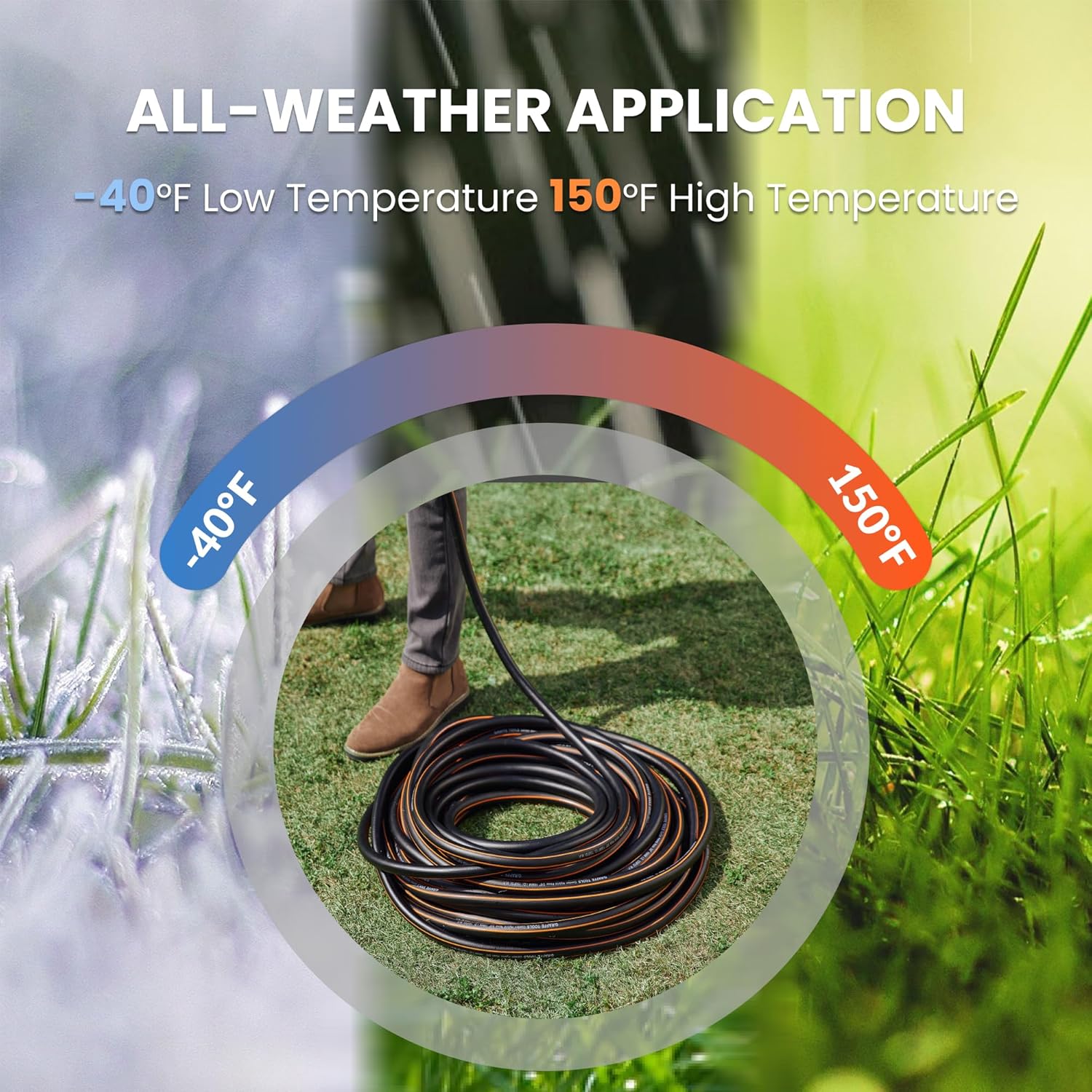 Giraffe Tools Garden Hose 10ft x 5/8", Short Water Hose