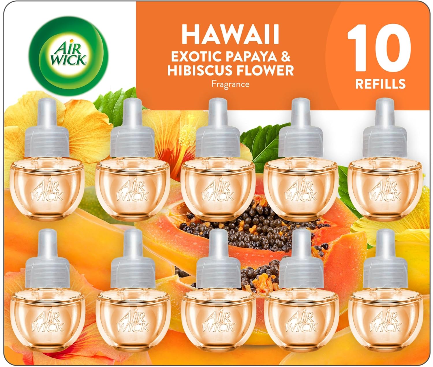 Air Wick Plug-In Scented Oil Refills, Hawaii with Essential Oils, 10 Count