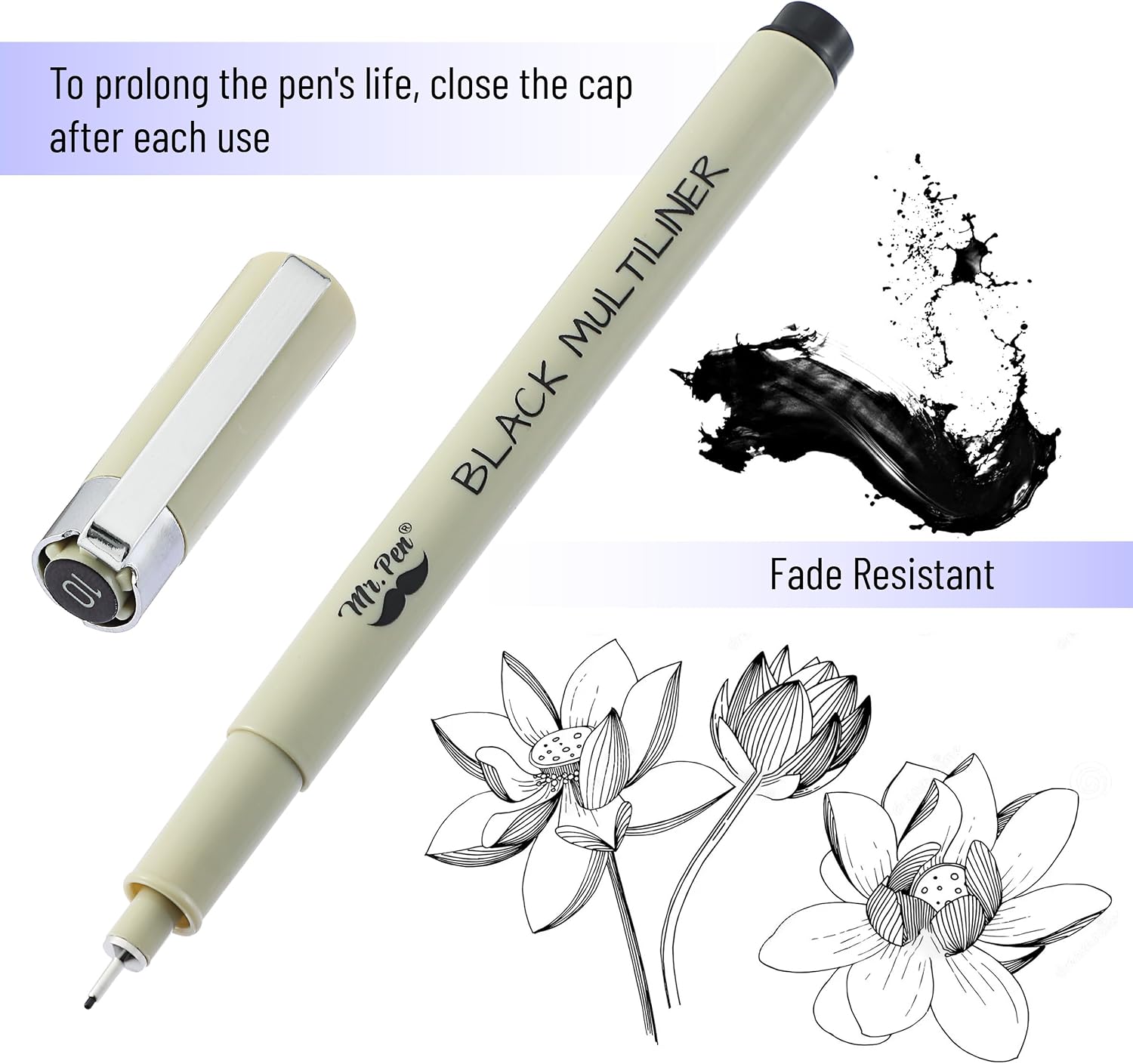 Mr. Pen- 0.25mm Micro Fine Point Pens, 4 Pack, Black Ink, Ultra Fine Point