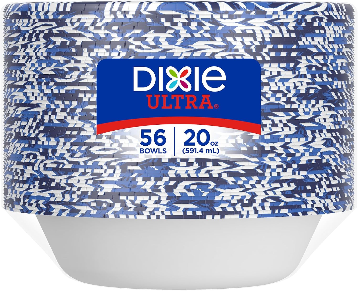 Dixie Ultra, Large Paper Bowls, 20 Oz, 56 Count, Microwave Safe, Compostable, Disposable Bowls Great For Breakfast, Lunch, And Dinner Meals