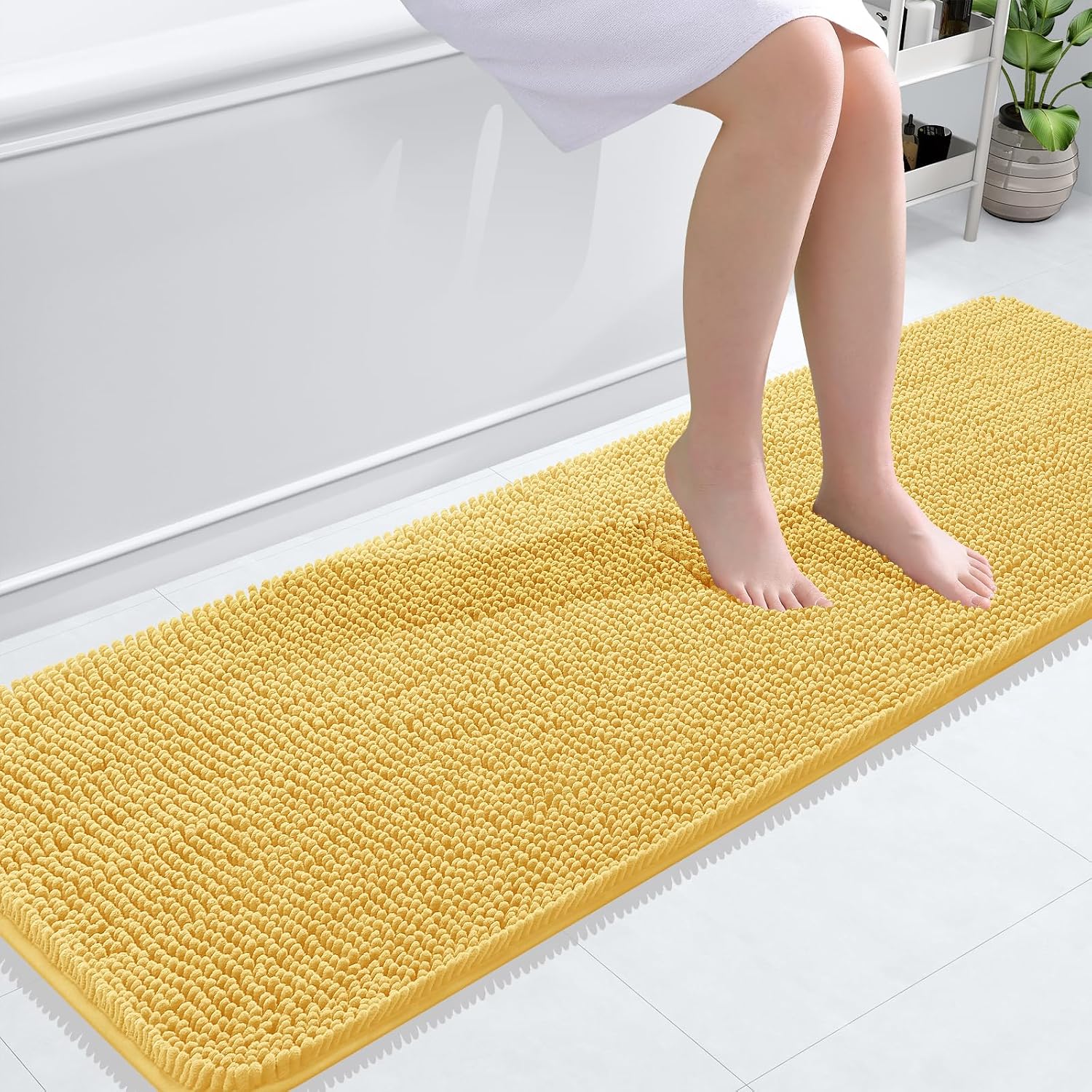 OLANLY Bathroom Runner Rugs 59x20, Extra Soft Absorbent Chenille Bath Rugs