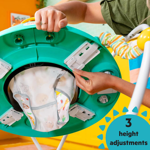 Bright Starts Cooking Up Fun Baby Activity Jumper with Music and Lights, Kitchen Role Play Toys, Unisex, 6 Months+, Up to 25 lbs