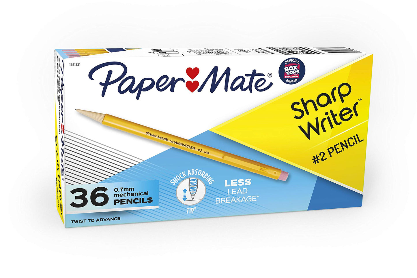 Paper Mate SharpWriter Mechanical Pencils 0.7 mm #2 Pencil Pencils for School Supplies, Yellow, 36 Count