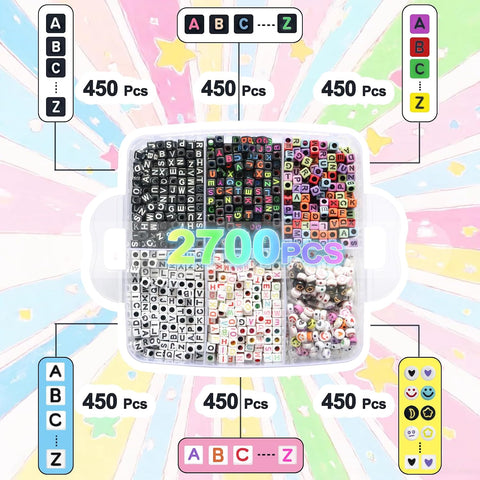 YMSDZHL Alphabet Beads A-Z 6000Pcs Letter Bead for Bracelet Jewelry Making