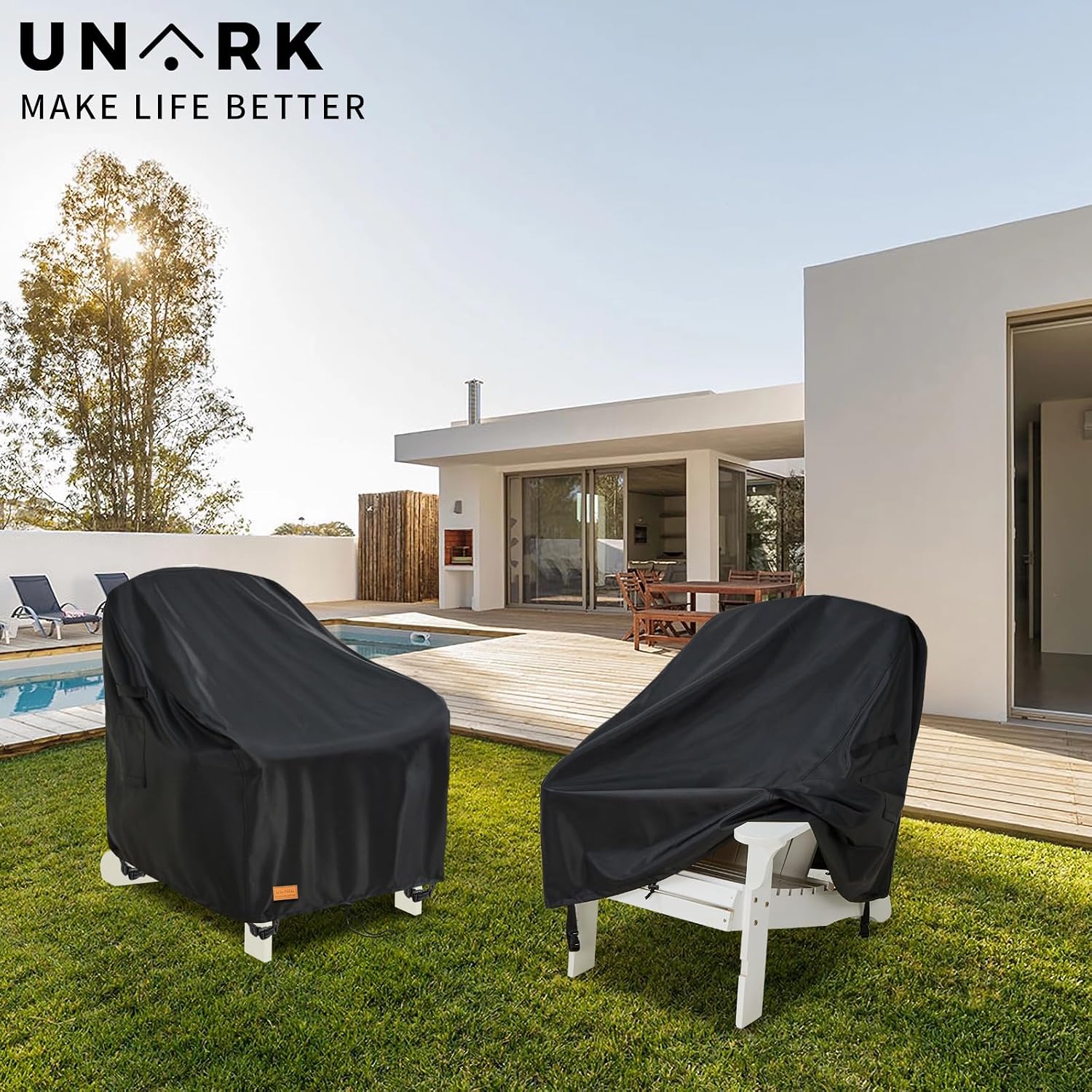 Outdoor Swivel Chair Covers Waterproof 1 Pack, Outdoor Chair Covers Patio Furniture Cover for Deck Patio Swivel Chair Heavy Duty, 28 W x 32 D x 36 H inches,Black