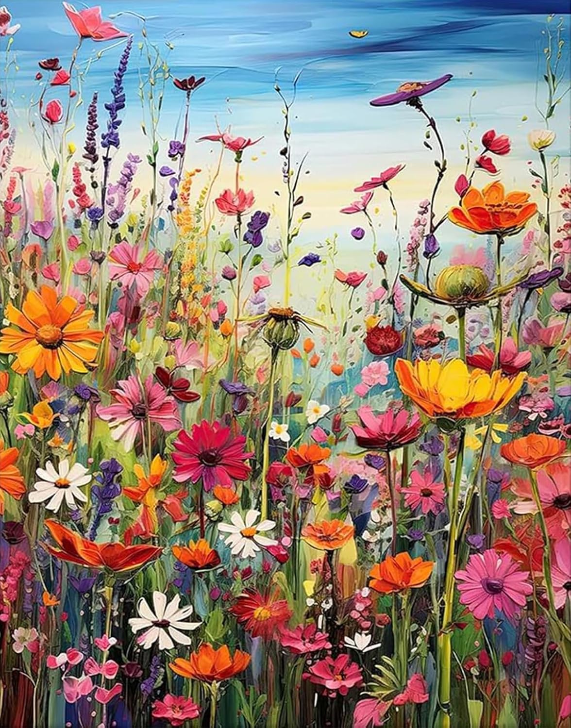 Diamond Art Painting Kits for Adults, Sea of Flowers 5D Diamond Painting
