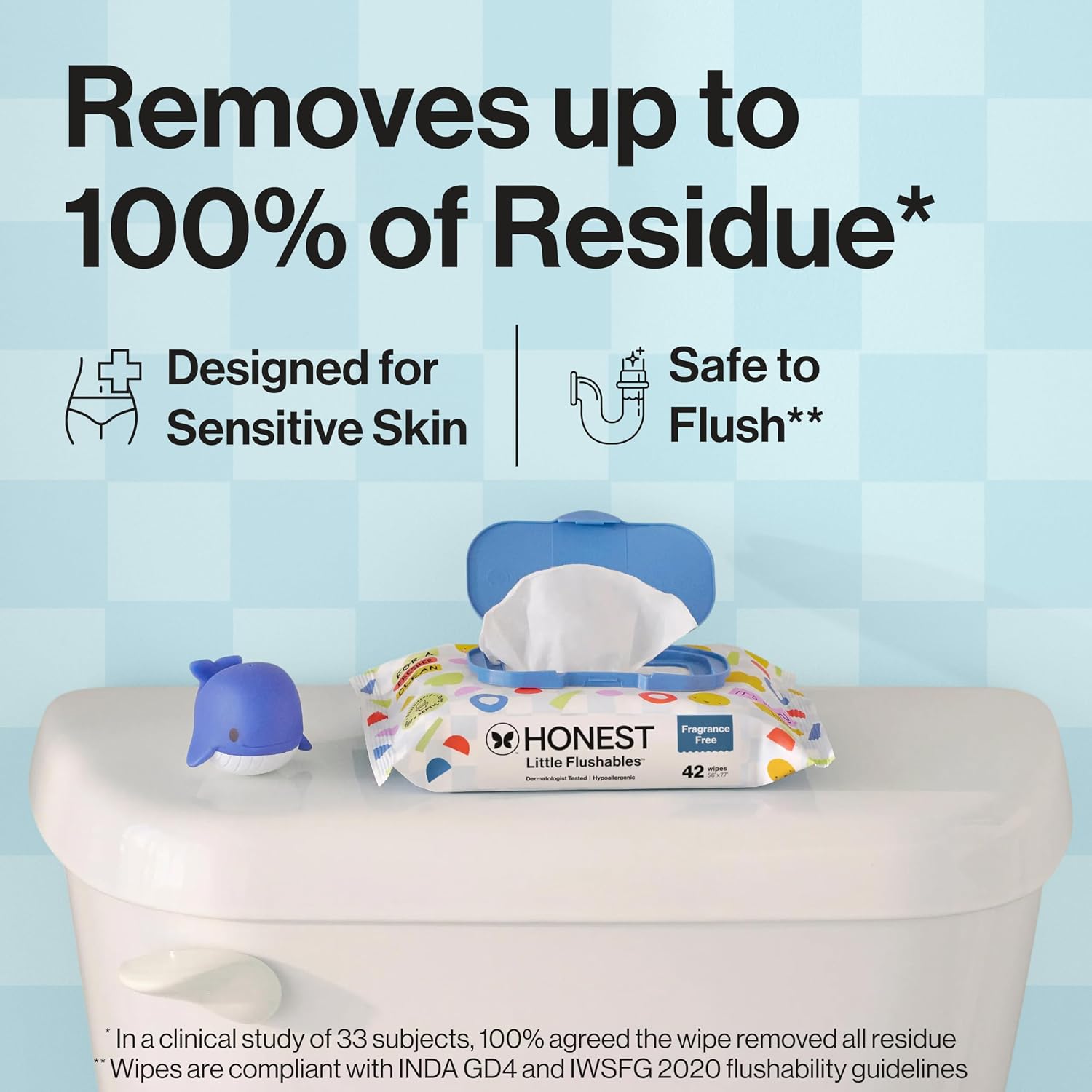 The Honest Company Toddler Flushable Wipes, Hypoallergenic, 126 Count