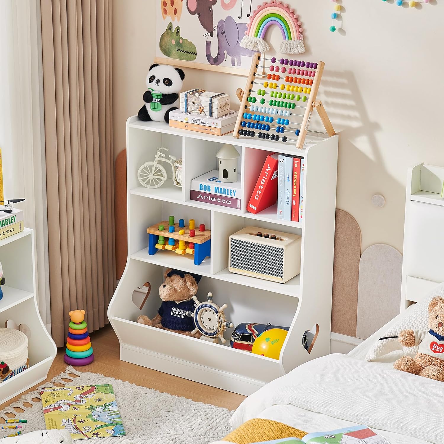 Lerliuo Kids Bookshelf and Toy Storage, 3 Tier Book Shelf for Kids Rooms