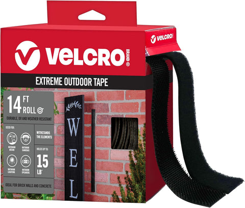 VELCRO Brand Extreme Outdoor Mounting Tape, Holds Up to 15 Lbs, 14ft Roll