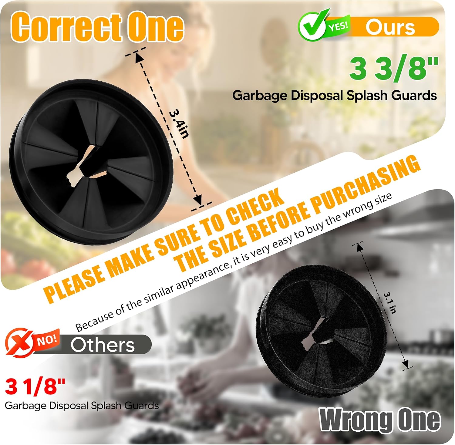 3 3/8" Garbage Disposal Splash Guard Replacement for InSinkErator Evolution