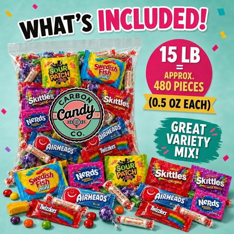 Pinata Candy Variety Pack - 15 Lb Assorted Mix, Halloween Candies for Kids