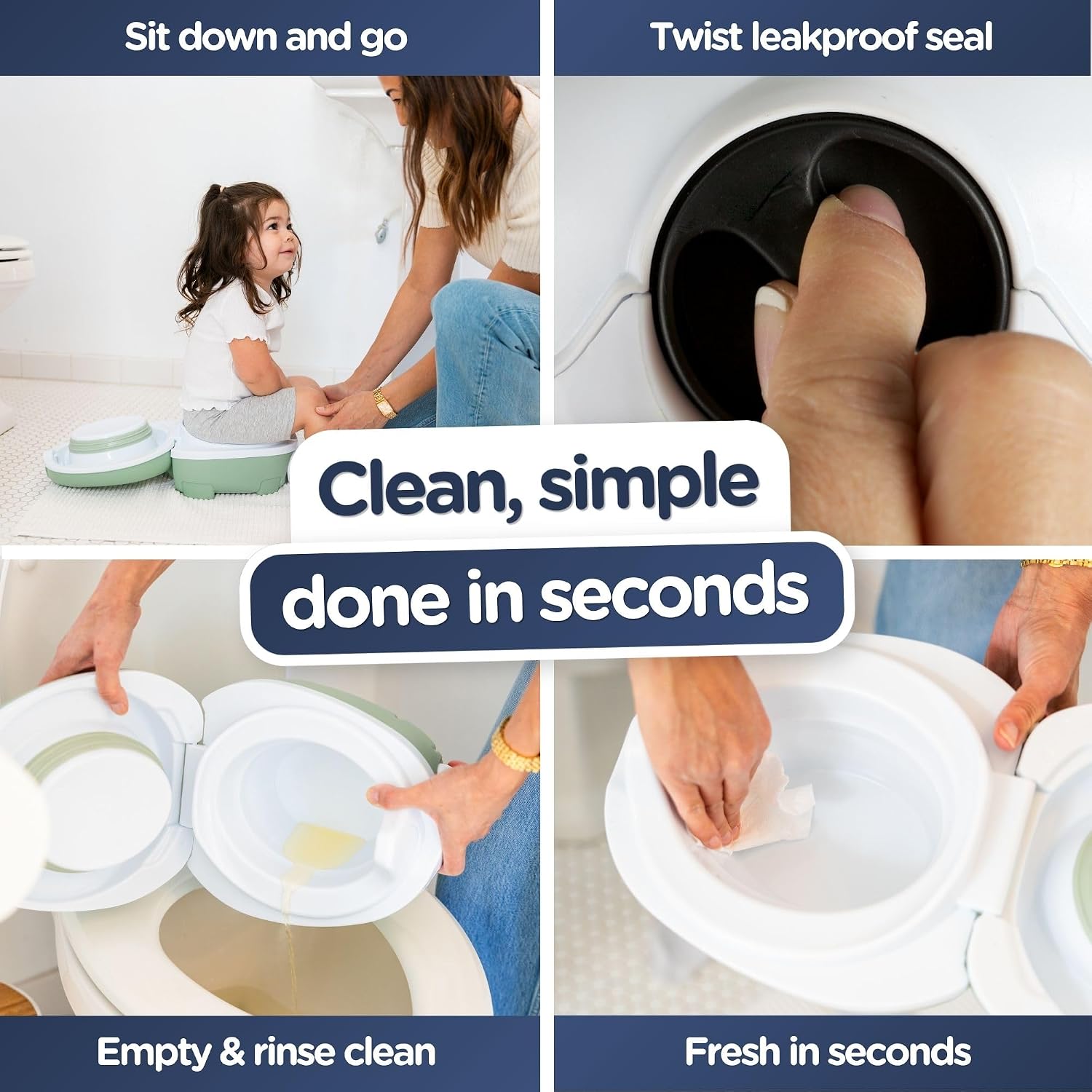 My Carry Potty - Blue Pastel Travel Potty, Award-Winning Portable Toddler Toilet Seat for Kids to Take Everywhere