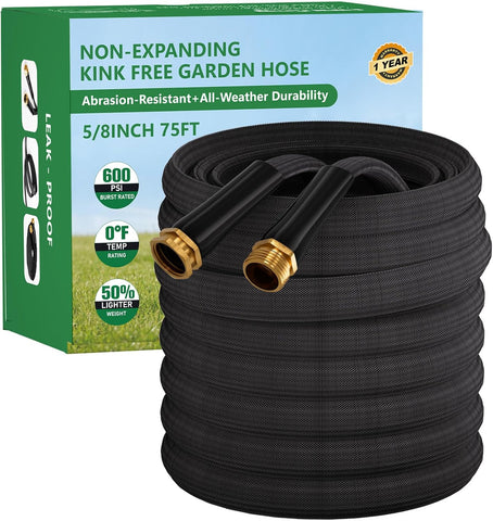 Garden Hose 25FT, Non-Expanding Water Hose Ultra Lightweight