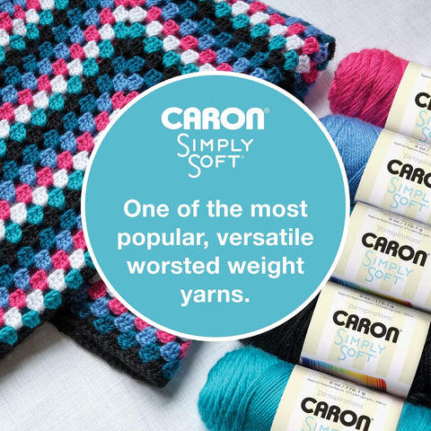Caron Simply Soft Yarn for Crocheting & Knitting, Plum Wine, 3-Pack