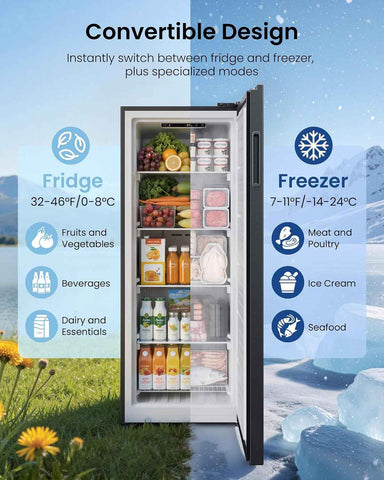 11 Cu.Ft Upright Freezer, Garage Ready Stand Up Freezer