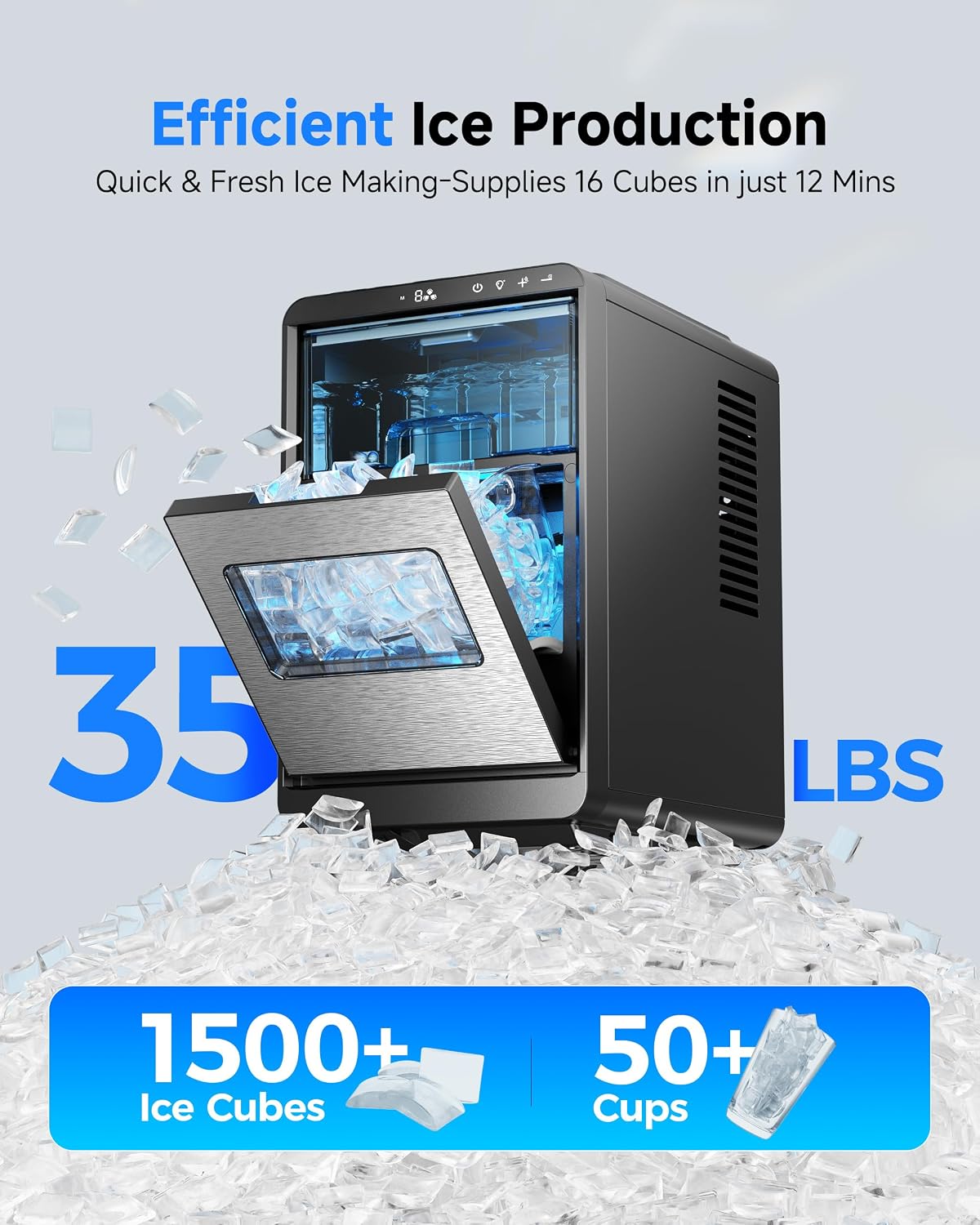 Countertop Ice Maker with Self-Cleaning, Ice Maker for Home Bar
