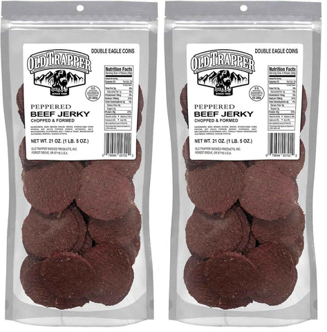 Old Trapper Double Eagle Beef Jerky, Teriyaki Flavor, 21 Ounce Package, Natural Wood Smoked Meat Snacks, 10 Grams of Protein and 80 Calories per Serving (Pack of One)