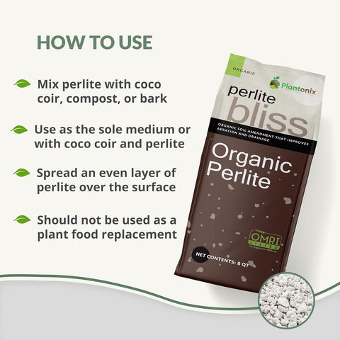 Perlite Bliss (16 Qts) - Organic Perlite for Plants Indoor Soil Amendment - Horticultural Perlite for Gardening & Seed Starting - Mixes Easily with Potting Soil, Vermiculite, & Coco Coir for Plants