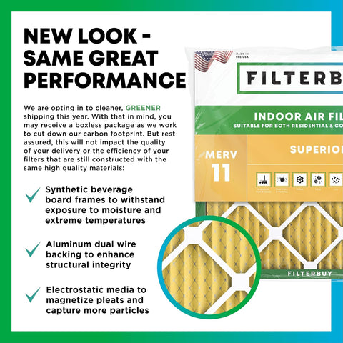 Filterbuy 20x30x1 Air Filter MERV 11 Pet & Allergy Defense (6-Pack)